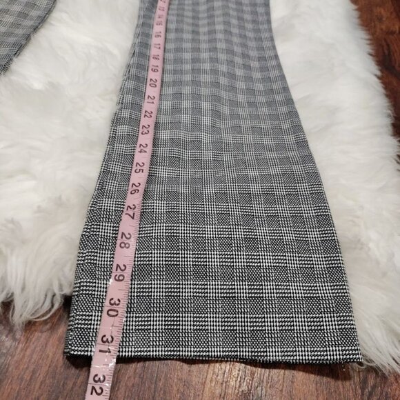 Plaid Black & White High-Waisted Flare Pants With Belt Loops Retro 80's Size 28 - Picture 9 of 9